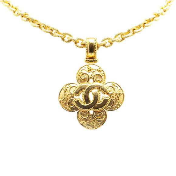 CHANEL Gold Coco Mark Necklace - Picture 1 of 5